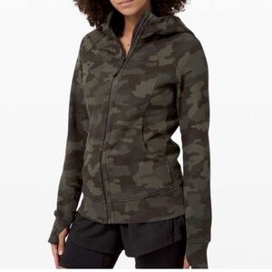 Camo full zip scuba hoodie